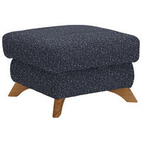 HOCKER in Textil Dunkelblau  - Eichefarben/Dunkelblau, Modern, Holz/Textil (65/47/65cm) - Valnatura