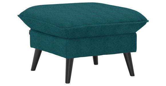 HOCKER in Textil Petrol  - Petrol/Schwarz, Design, Holz/Textil (63/44/63cm) - Carryhome