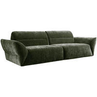 BIGSOFA Chenille Olivgrün  - Schwarz/Olivgrün, KONVENTIONELL, Kunststoff/Textil (300/91/116cm) - Cantus