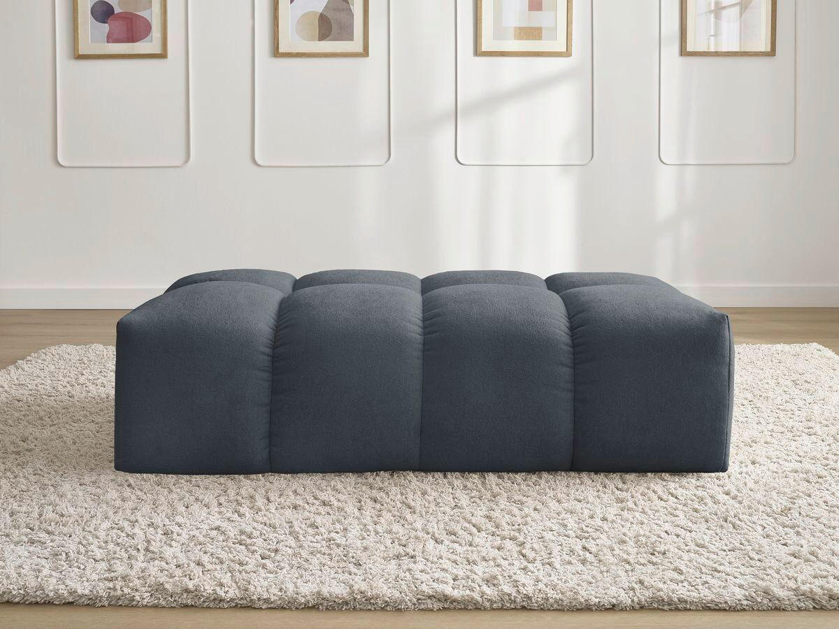 HOCKER EVEREST Struktur Dunkelblau  - Schwarz/Dunkelblau, MODERN, Kunststoff/Textil (140/70/40cm)