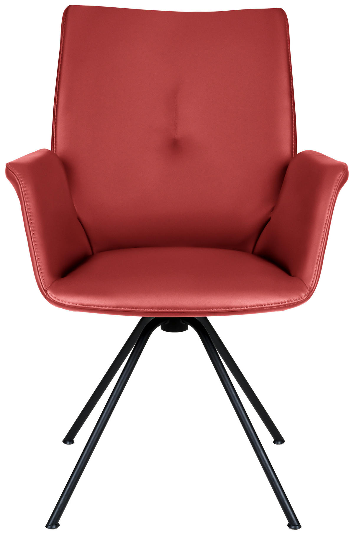 ARMLEHNSTUHL  in Stahl Echtleder pigmentiert  - Weinrot/Schwarz, Design, Leder/Metall (65/91/63cm) - Dieter Knoll