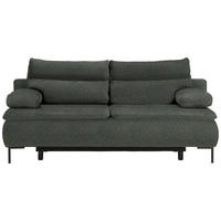 BOXSPRINGSOFA in Webstoff Dunkelgrün  - Dunkelgrün/Schwarz, Design, Textil/Metall (202/93/100cm) - Novel