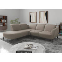 ECKSOFA in Flachgewebe Taupe  267/300 cm  - Taupe/Schwarz, KONVENTIONELL, Textil/Metall (267/300cm) - Sit & More