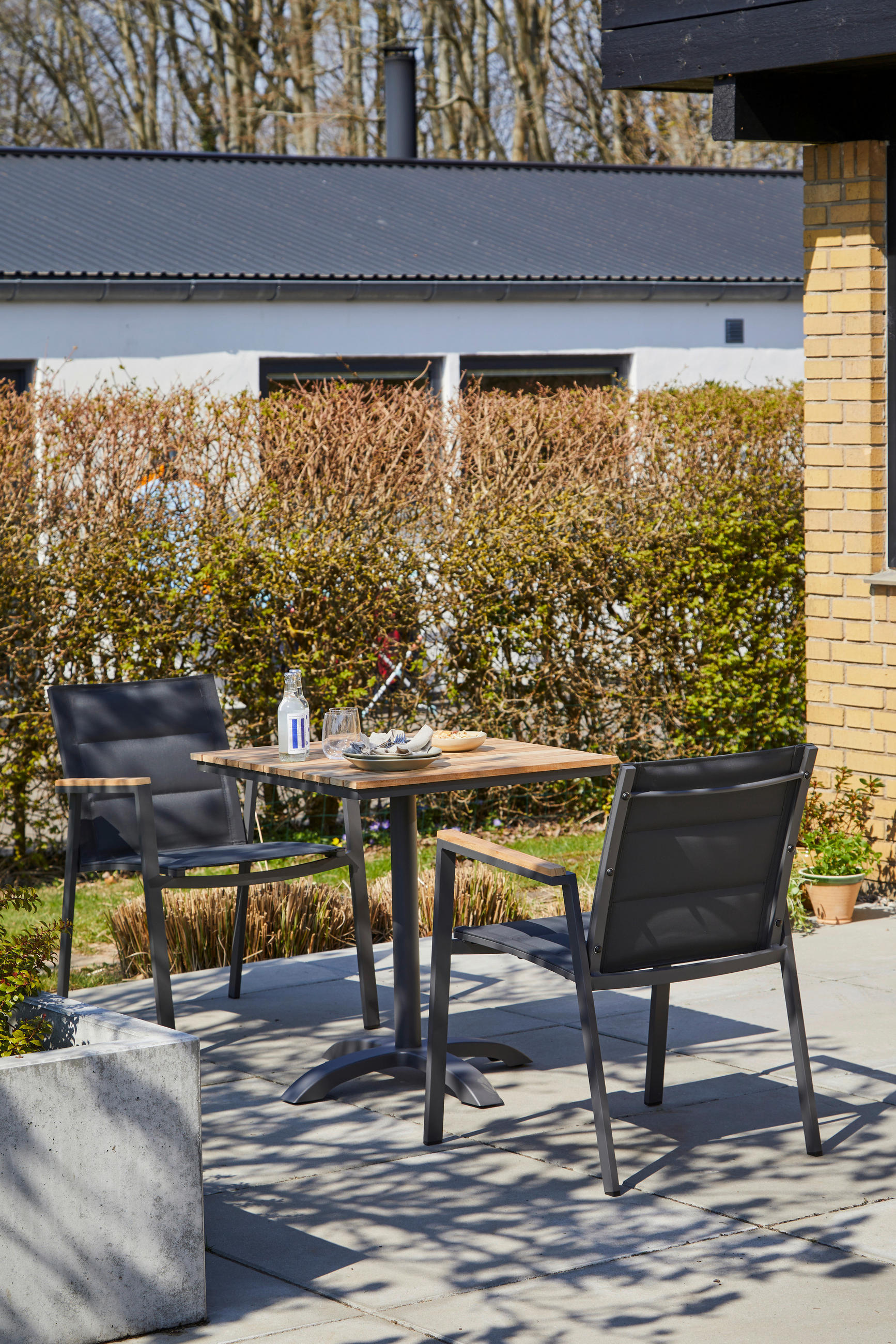 BISTROTISCH in Holz, Metall 70/70/74 cm  - Anthrazit/Naturfarben, Basics, Holz/Metall (70/70/74cm) - Ambia Garden