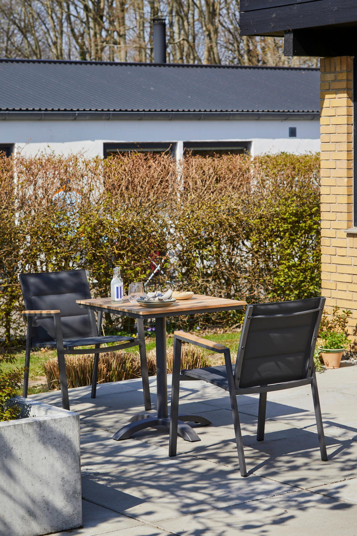 BISTROTISCH in Holz, Metall 70/70/74 cm  - Anthrazit/Naturfarben, Basics, Holz/Metall (70/70/74cm) - Ambia Garden
