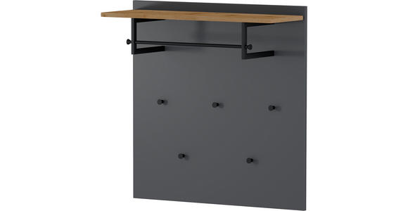 GARDEROBENPANEEL in 88/88/29 cm - Eichefarben/Anthrazit, Design, Holzwerkstoff/Metall (88/88/29cm) - Dieter Knoll
