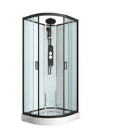 DUSCHKABINE  in Schwarz  - Schwarz, MODERN, Glas/Metall (90/90/230cm) - Sanotechnik
