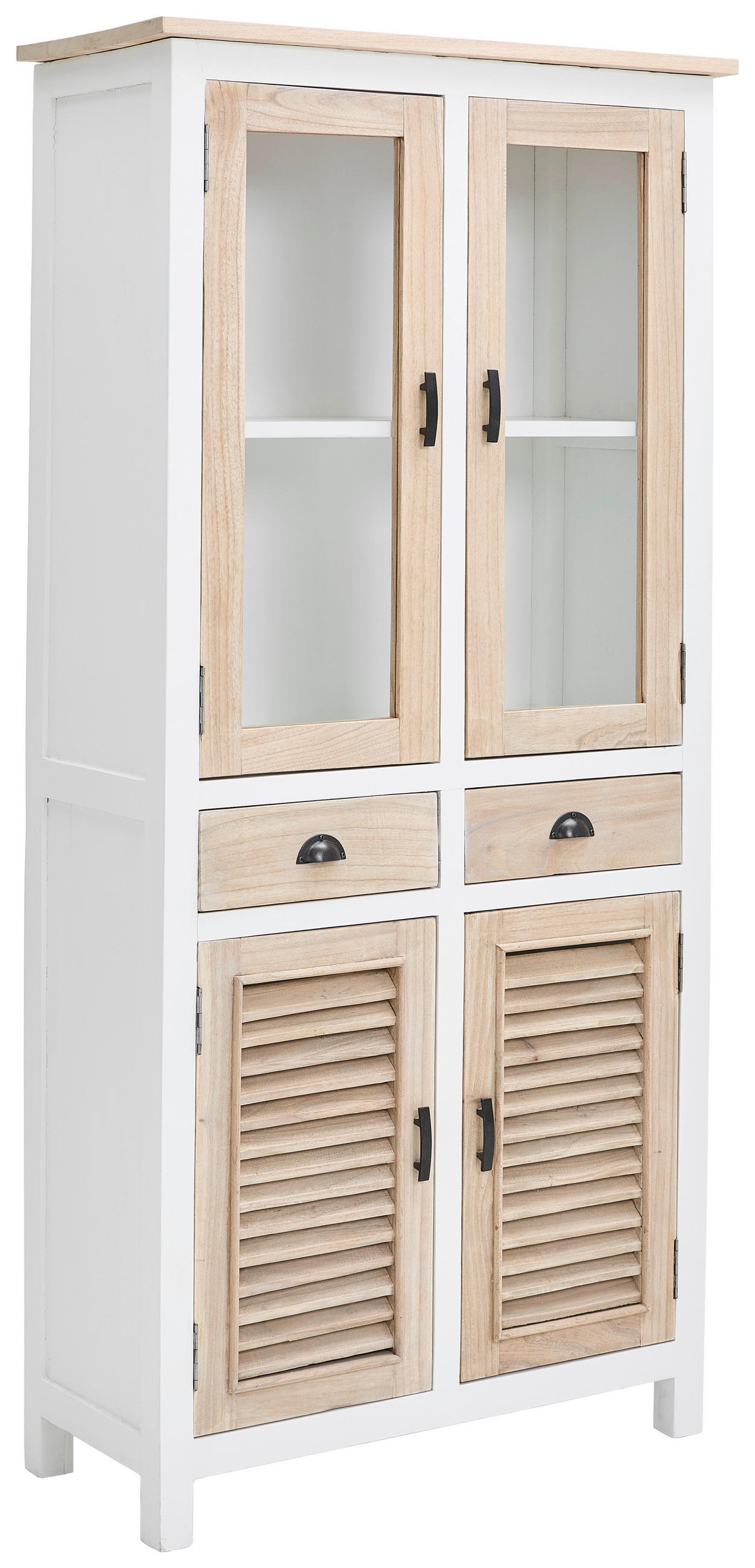 BUFFET 90/190/40 cm  in Naturfarben  - Schwarz/Naturfarben, Design, Holz/Metall (90/190/40cm) - Livetastic