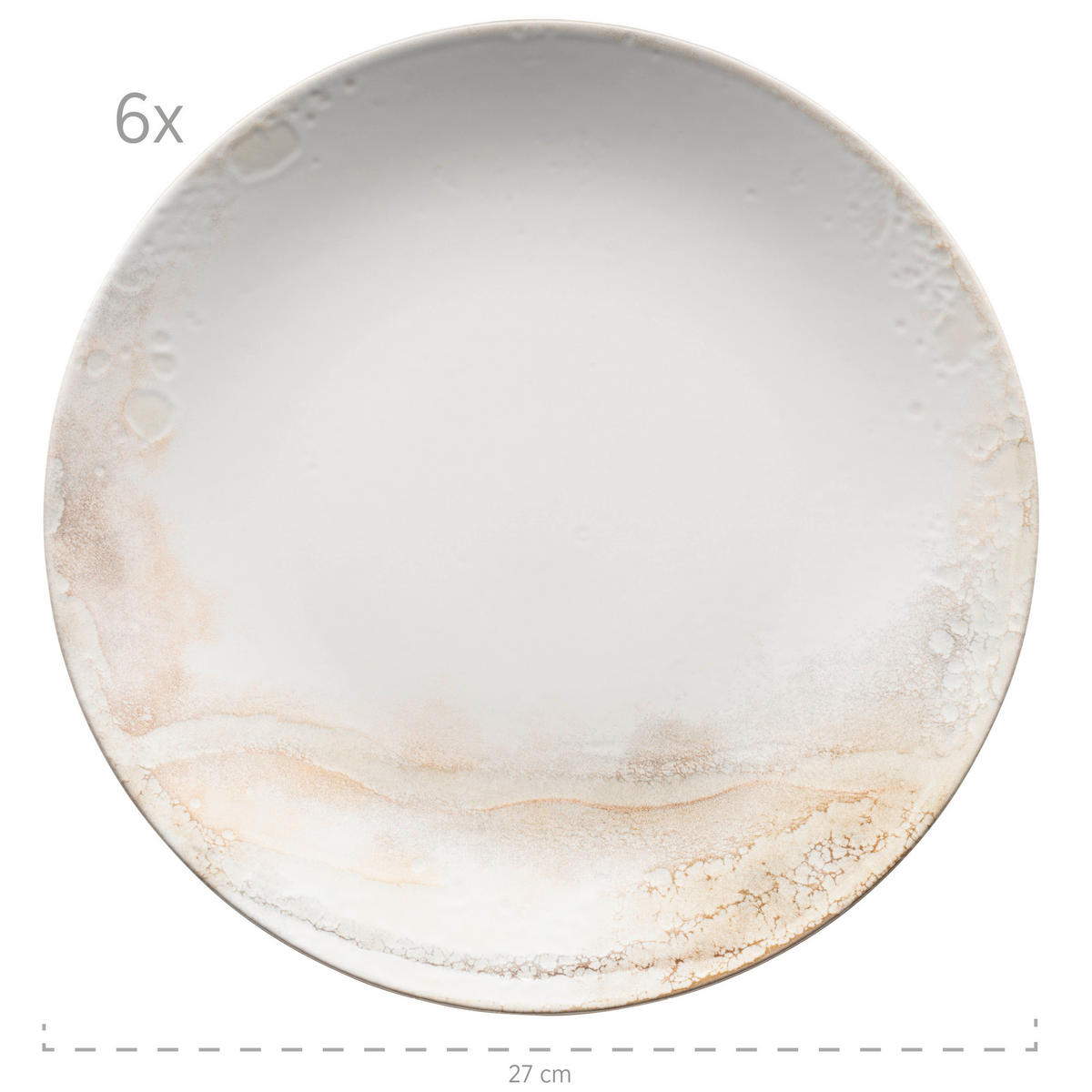 TAFELSERVICE Ossia 18-teilig  - Weiss/Beige, Basics, Keramik (40,5/36,5/49cm) - Mäser