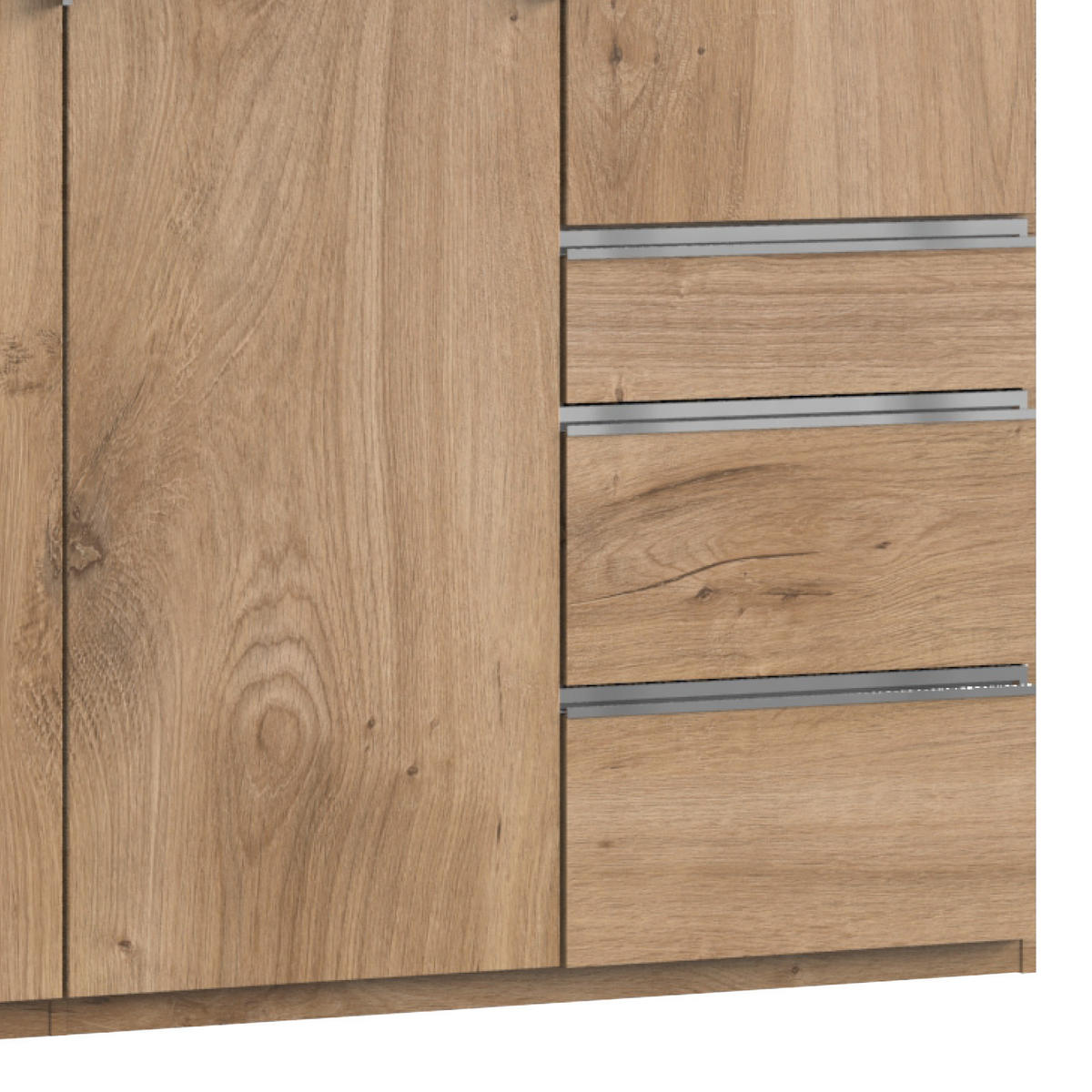 DREHTÜRENSCHRANK in Eichefarben  - Chromfarben/Eichefarben, Modern, Holzwerkstoff (250/236/58cm) - MID.YOU
