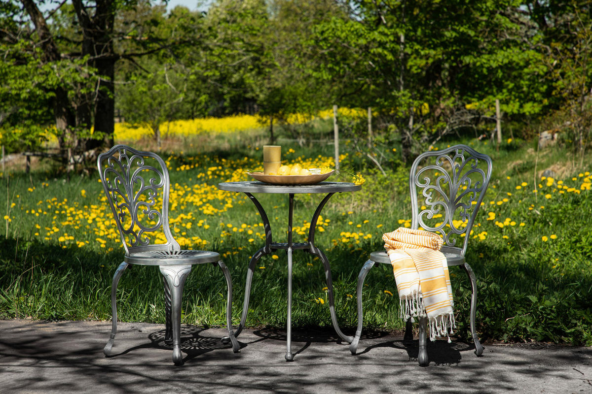 BALKONSET  - Silberfarben, KONVENTIONELL, Metall - Gardenson