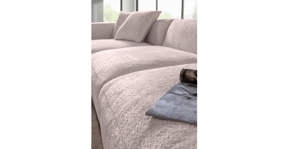 ECKSOFA  in Chenille Rosa  178/323 cm  - Schwarz/Rosa, MODERN, Kunststoff/Textil (178/323cm) - Carryhome