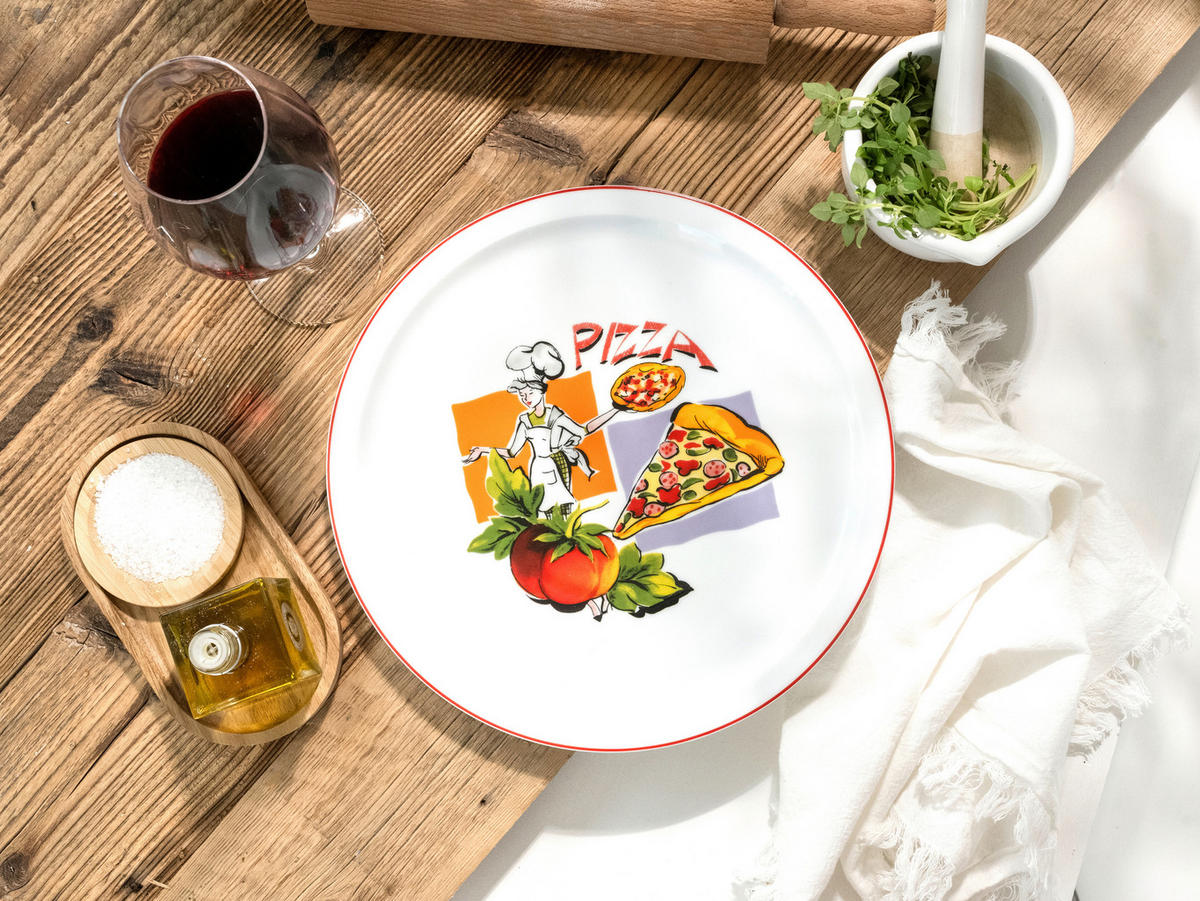 PIZZATELLER Porzellan 4-teilig Milano Sofia  - Multicolor, Basics, Keramik (30cm) - Creatable