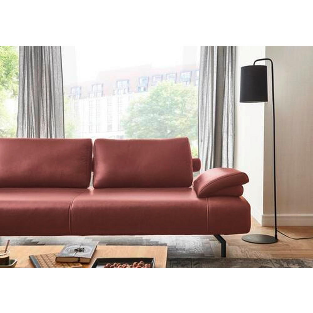 Thumbnail - Dieter Knoll Ecksofa Imola, Weinrot, Leder, Echtleder, Longlife-Leder, Semi-Anilinleder, Rindleder, 4-Sitzer, L-Form, 32...