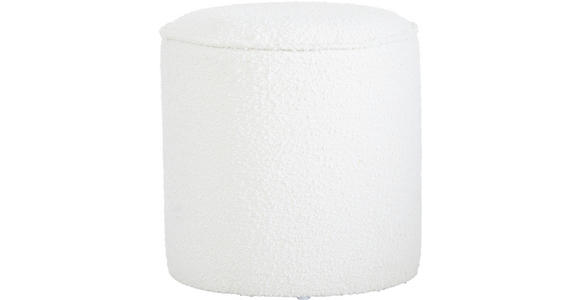 HOCKER in Textil Weiß  - Weiß, Trend, Textil (40/40/40cm) - Xora