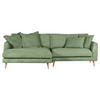 ECKSOFA Olivgrün Cord  - Naturfarben/Olivgrün, ROMANTIK / LANDHAUS, Holz/Textil (140/270cm) - Landscape