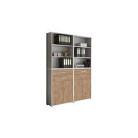 AKTENSCHRANK Grau, Eichefarben  - Eichefarben/Grau, MODERN, Holzwerkstoff (168,8/227,2/33cm) - MID.YOU