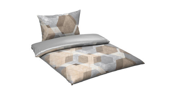 WENDEBETTWÄSCHE Satin 140/200 cm  - Grau, Textil (140/200cm) - Novel