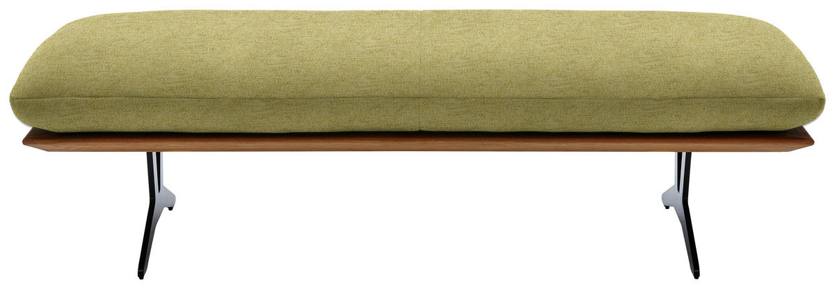 HOCKERBANK in Holz, Textil Limette  - Limette/Schwarz, Design, Holz/Textil (150/43/60cm) - Dieter Knoll
