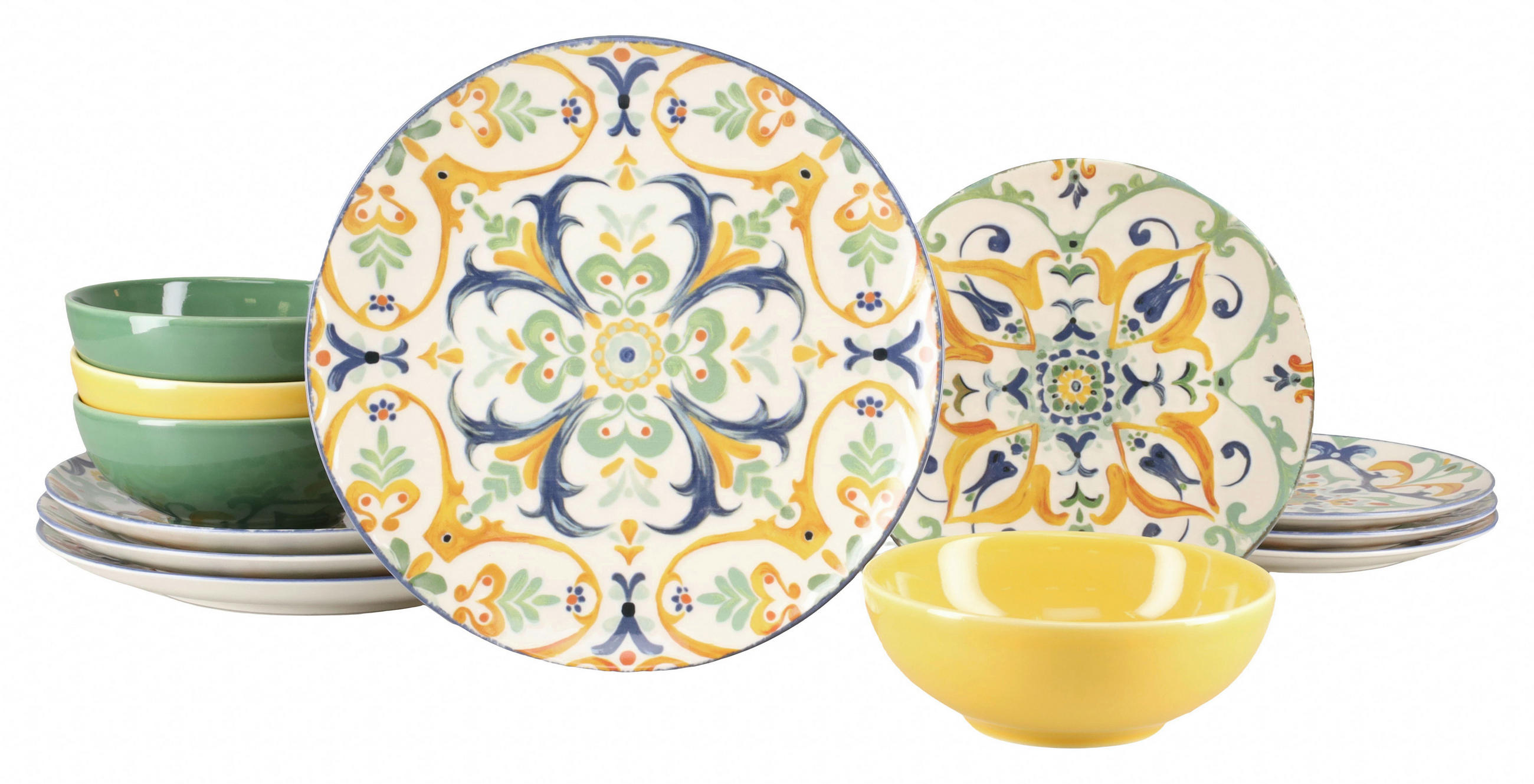 TAFELSERVICE Giardini 12-teilig  - Multicolor, Basics, Keramik - Creatable