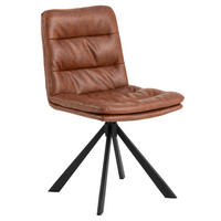 STUHL Lederlook Braun  - Schwarz/Braun, Trend, Textil/Metall (47/85/57cm) - MID.YOU