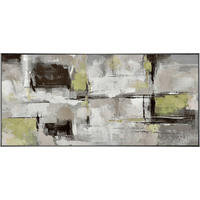OLJNA SLIKA  70/150 cm   - srebrne barve/zelena, Design, umetna masa/tekstil (70/150cm) - Monee