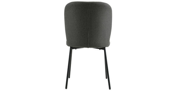 STUHL Leinenoptik Anthrazit, Schwarz Pappel Sperrholz - Anthrazit/Schwarz, Design, Holz/Textil (49/84,5/58cm) - Carryhome