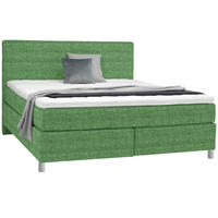 BOXSPRINGBETT 200/200 cm  in Grün  - Chromfarben/Grün, KONVENTIONELL, Kunststoff/Textil (200/200cm) - Voleo