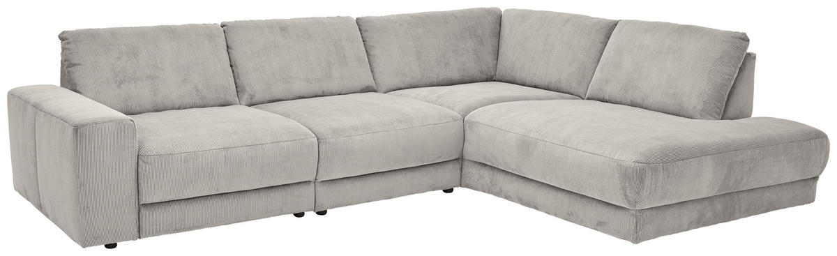 ECKSOFA Niels Andersson Hellgrau Feincord  - Hellgrau/Schwarz, Design, Kunststoff/Textil (316/242cm) - Niels Andersson