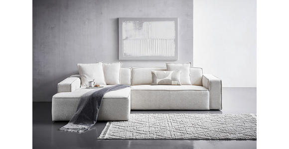 ECKSOFA in Chenille Creme  - Creme/Schwarz, KONVENTIONELL, Kunststoff/Textil (188/280cm) - Carryhome