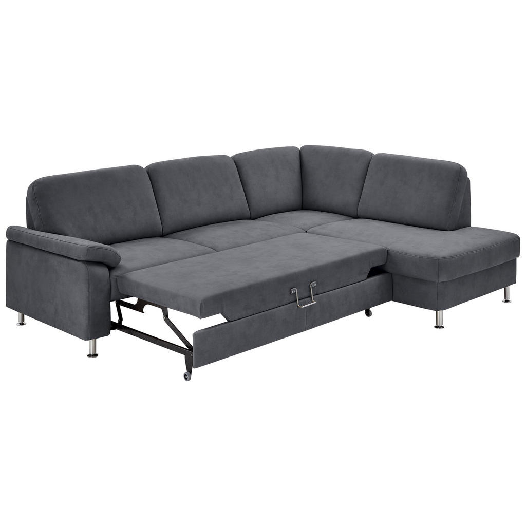 Thumbnail - Beldomo System Ecksofa Rostock, Anthrazit, Textil, 4-Sitzer, Ottomane rechts, L-Form, 266x202 cm, Fußauswahl, Stoffauswa...