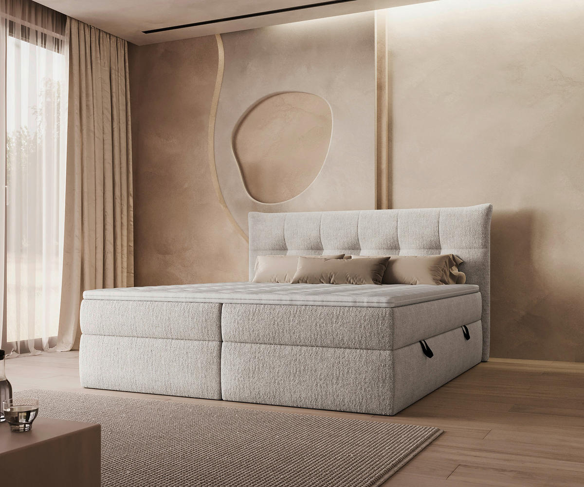 BOXBETT 180/200 cm  in Weiss  - Weiss/Schwarz, Modern, Holz/Holzwerkstoff (180/200cm) - Boxxx