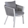 GARTENSTUHL-SET Aluminium Grau, Weiß  - Weiß/Grau, KONVENTIONELL, Textil/Metall (60/73/63cm) - Gardenson