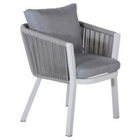 GARTENSTUHL-SET Metall, Textil Grau, Weiß  - Weiß/Grau, KONVENTIONELL, Textil/Metall (60/73/63cm) - Gardenson