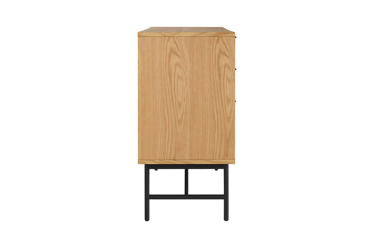 KOMMODE  in 120/80/40 cm  - Eichefarben/Schwarz, Design, Holz/Holzwerkstoff (120/80/40cm) - Livetastic