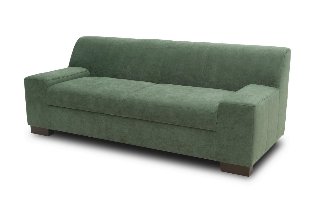 2-SITZER-SOFA Mikrofaser Grün  - Wengefarben/Grün, Design, Holz/Textil (194/74/85cm) - MID.YOU
