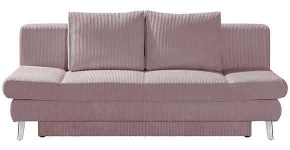 SCHLAFSOFA in Cord Rosa  - Chromfarben/Rosa, Design, Textil/Metall (200/85/90cm) - Xora