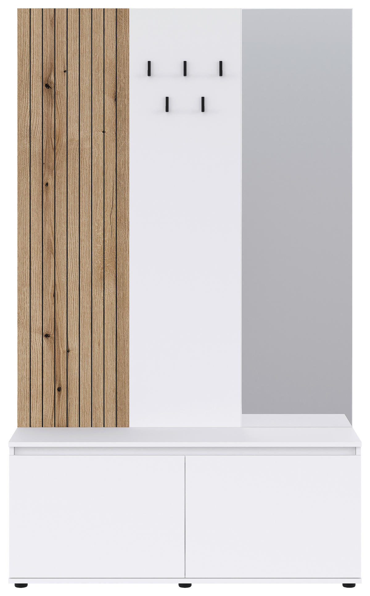 ŠATNA, 120/200/36,6 cm - bílá/barvy dubu, Konvenční, kompozitní dřevo (120/200/36,6cm) - Carryhome