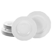 TAFELSERVICE 12-teilig 6 Personen Weiß Arianne Weiss  - Weiß, Basics, Keramik - Creatable