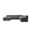 WOHNLANDSCHAFT Dunkelgrau Webstoff  - Wengefarben/Dunkelgrau, Design, Holz/Textil (153/328/212cm) - MID.YOU
