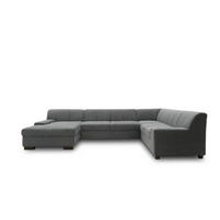 WOHNLANDSCHAFT in Webstoff Dunkelgrau  - Wengefarben/Dunkelgrau, Design, Holz/Textil (153/328/212cm) - MID.YOU
