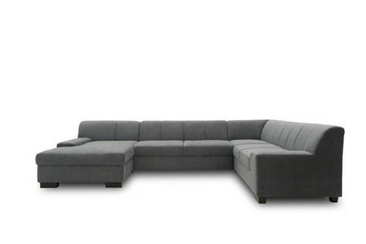 WOHNLANDSCHAFT in Webstoff Dunkelgrau  - Wengefarben/Dunkelgrau, Design, Holz/Textil (153/328/212cm) - MID.YOU