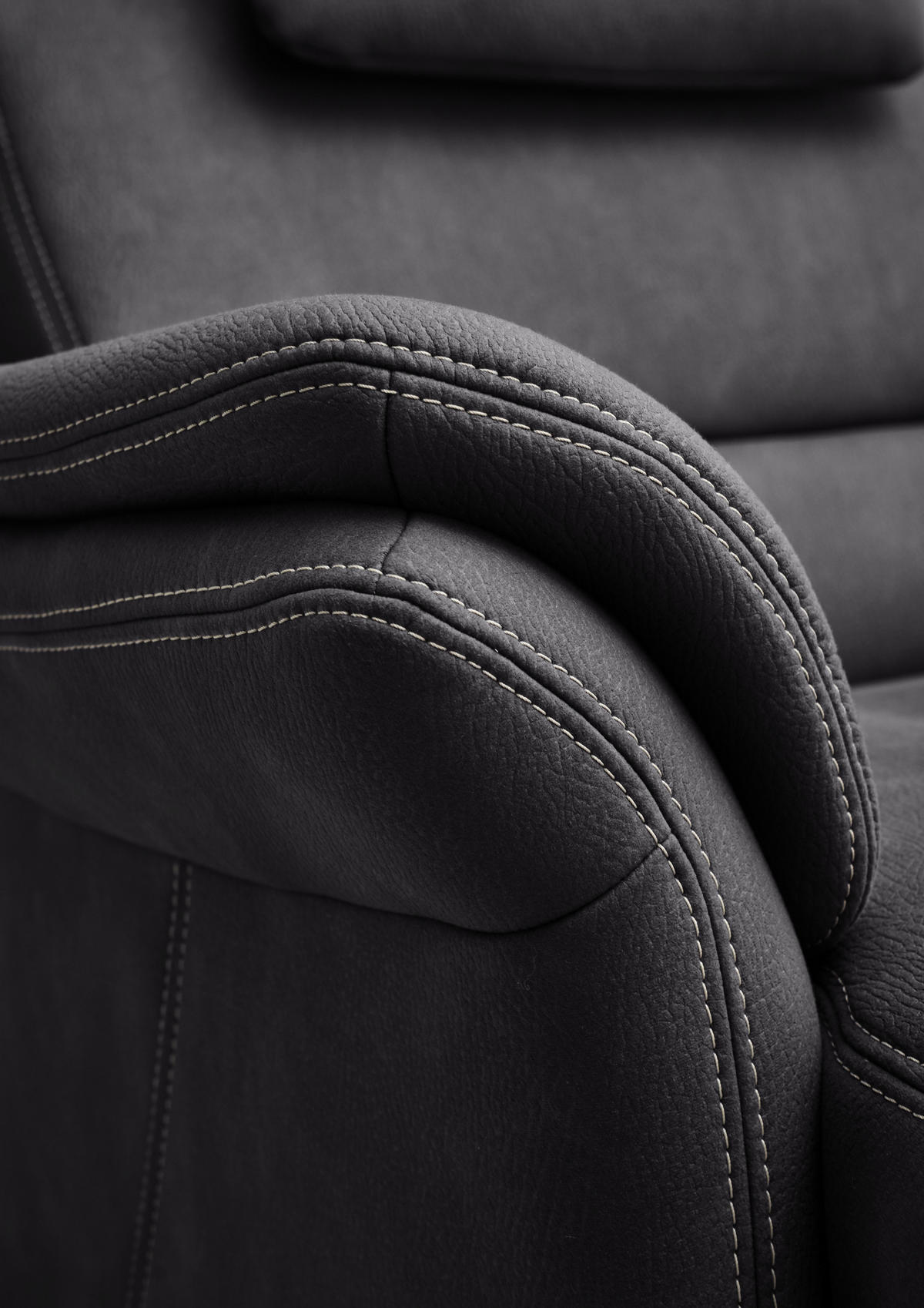WOHNLANDSCHAFT Grau Mikrofaser  - Beige/Alufarben, Design, Textil/Metall (173/330/262cm) - Beldomo System