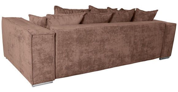 BIGSOFA in Flachgewebe Altrosa  - Chromfarben/Altrosa, KONVENTIONELL, Textil/Metall (256/68/122cm) - Carryhome