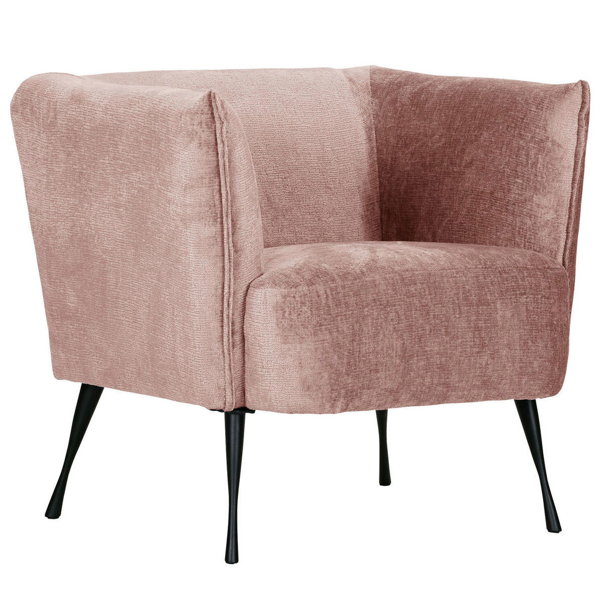 FÅTÖLJ i textil gammelrosa  - svart/gammelrosa, Design, metall/textil (76/73/76cm) - MID.YOU