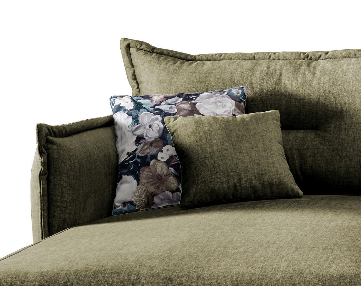 ECKSOFA in Velours Grün  - Türkis/Schwarz, Modern, Textil/Metall (180/255cm) - Livetastic