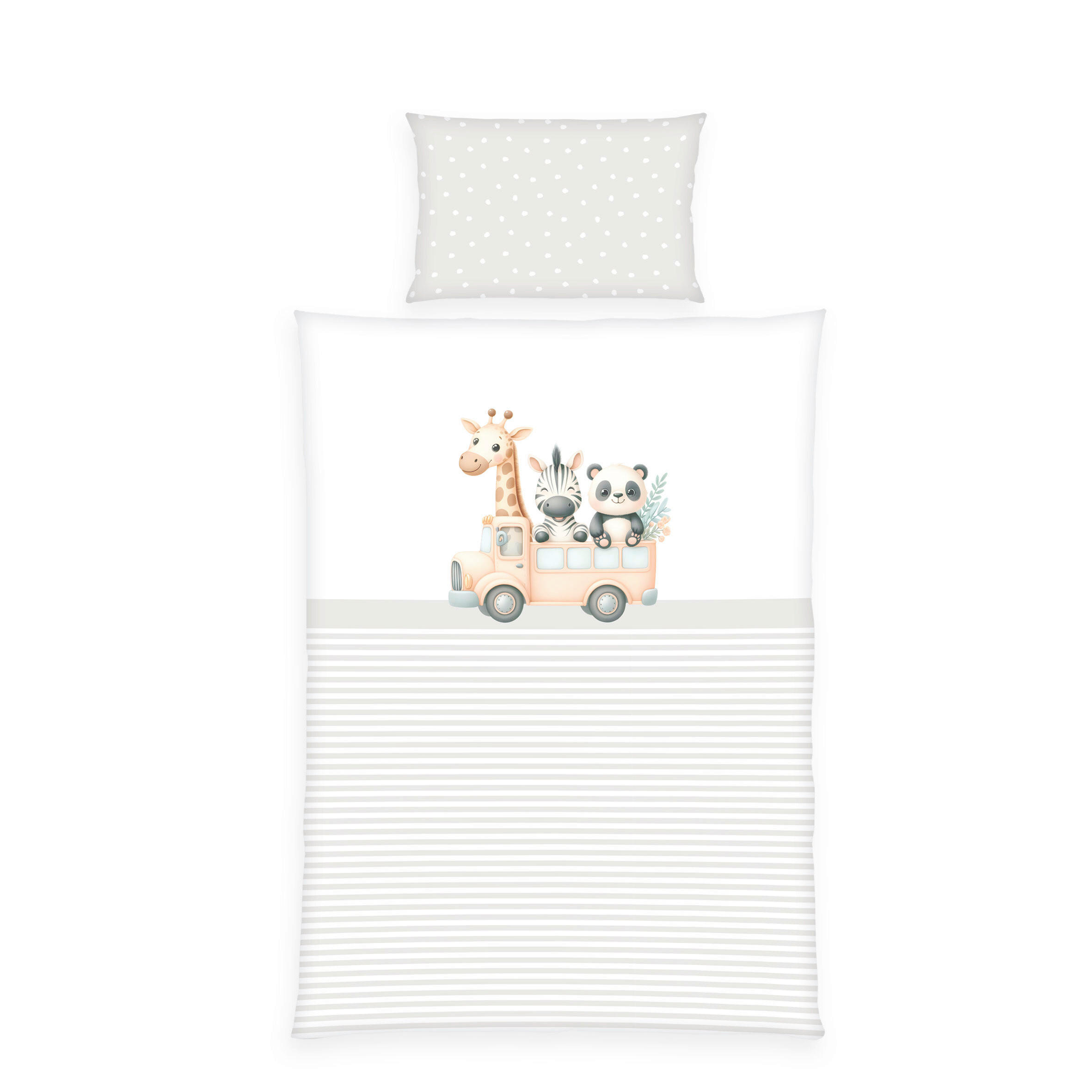 BABYBETTWÄSCHE Renforcé 100/135 cm  - Hellgrau/Weiß, Basics, Textil (100/135cm) - baby best