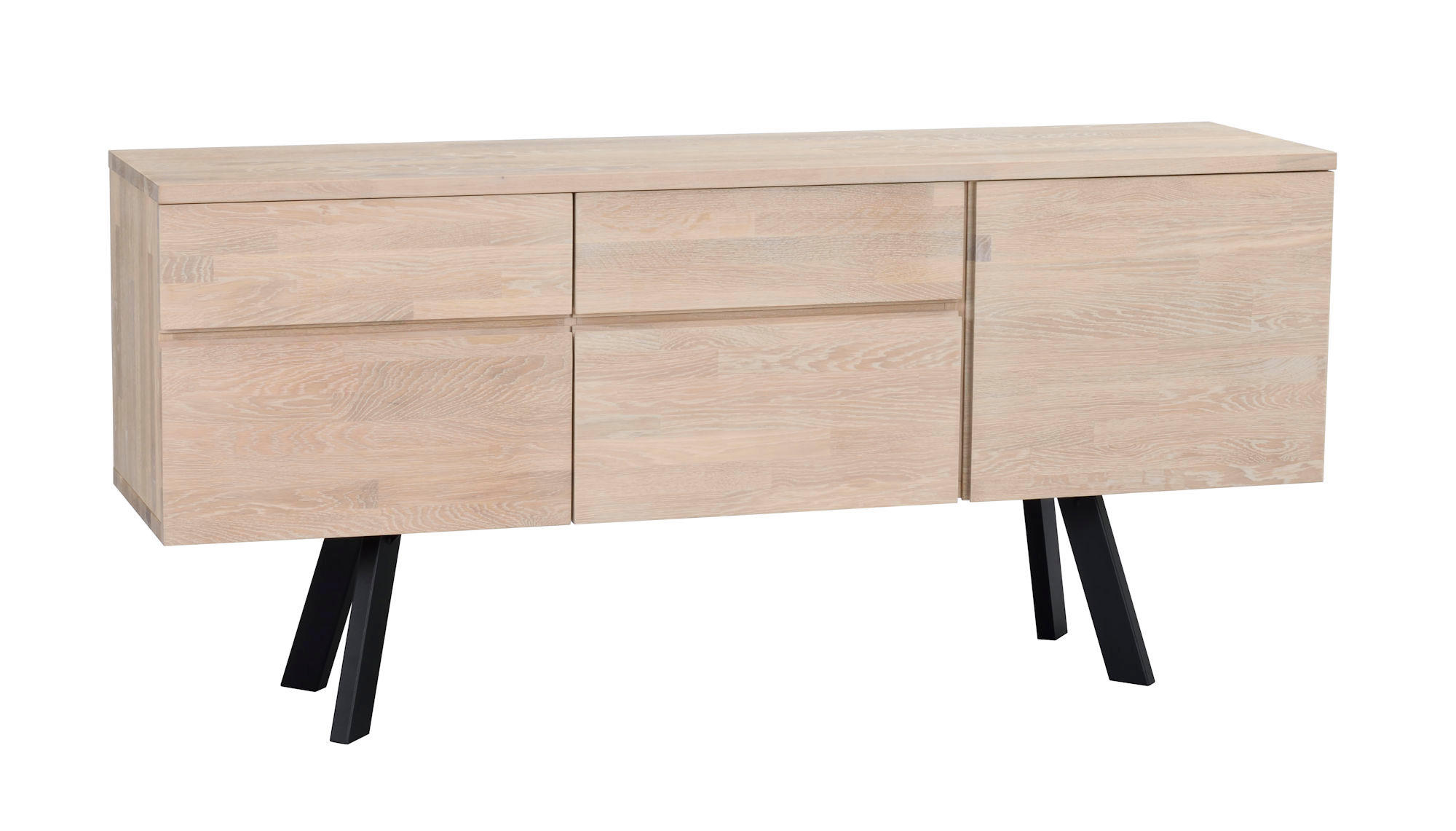 SIDEBOARD  - vit/svart, Design, metall/trä (170/79/42cm) - Rowico