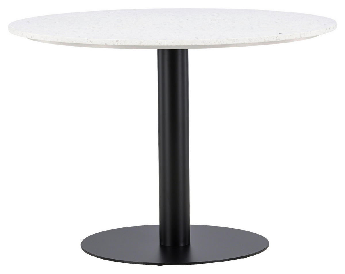 ESSTISCH in Metall, Stein 106/106/75 cm  - Schwarz/Weiß, Design, Stein/Metall (106/106/75cm) - Livetastic