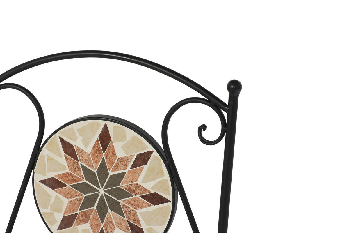 GARTENSTUHL Stahl Multicolor, Schwarz  - Multicolor/Schwarz, MODERN, Keramik/Metall (39/89,5/49,5cm) - Siena Garden